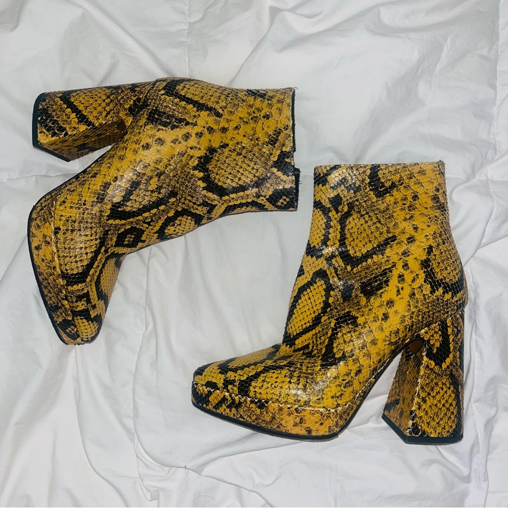 Proenza Schouler Snakeskin Block-Heeled Boots